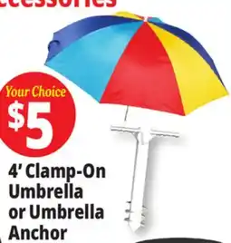 Ocean State Job Lot 4'Clamp-On Beach Umbrella or Umbrella Anchor offer