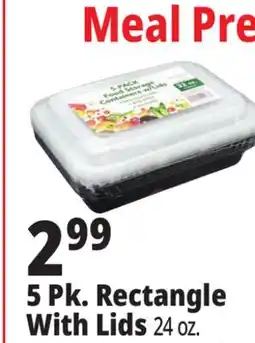 Ocean State Job Lot Food Storage 32 oz Rectangle Containers with Lids 5 Count offer