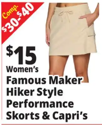 Ocean State Job Lot Women's Famous Maker Hiker Style Performance Skorts & Capri's offer