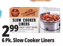 Ocean State Job Lot Baker's Choice Slow Cooker Liners 6 Count offer