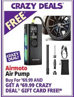 Ocean State Job Lot Airmoto Tire Inflator Portable Air Compressor Black offer