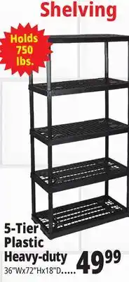 Ocean State Job Lot Maxit 5-Tier Heavy-Duty Plastic Shelving Unit offer