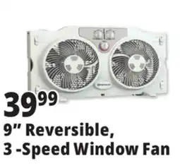 Ocean State Job Lot 9 Reversible, 3 -Speed Window Fan offer
