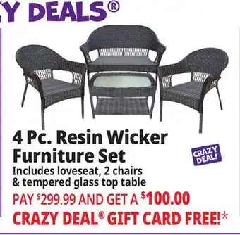 Ocean State Job Lot 4 Pc. Resin Wicker Furniture Set offer