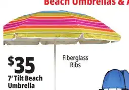 Ocean State Job Lot 7' Market Style Tilting Beach Umbrella offer