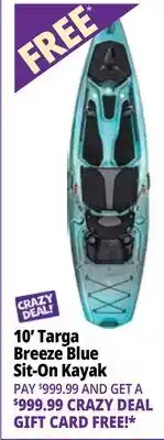Ocean State Job Lot 10' Targa Breeze Blue Sit-On Kayak offer