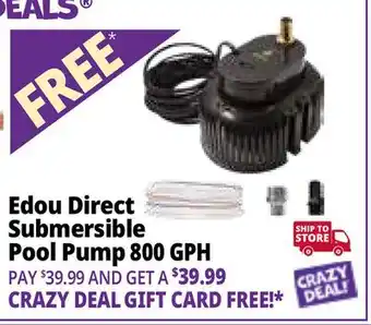 Ocean State Job Lot Edou Direct Submersible Pool Pump 800 GPH offer