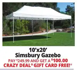 Ocean State Job Lot 10'x20' Simsbury Gazebo offer