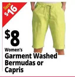 Ocean State Job Lot Women's Garment Washed Bermudas or Capris offer