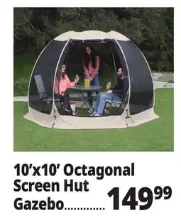 Ocean State Job Lot 10'x10' Octagonal Screen Hut Gazebo offer