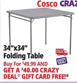 Ocean State Job Lot 34x34 Folding Table offer