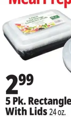 Ocean State Job Lot Food Storage 24 oz Rectangle Containers with Lids 5 Count offer