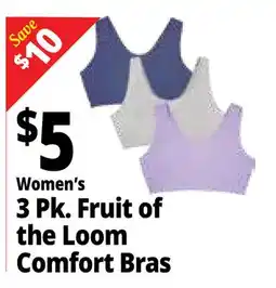 Ocean State Job Lot Women's 3 Pk. Fruit of the Loom Comfort Bras offer