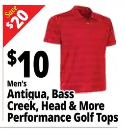 Ocean State Job Lot Men's Antiqua, Bass Creek, Head & More Performance Golf Tops offer