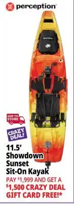 Ocean State Job Lot 11.5' Showdown Sunset Sit-On Kayak offer