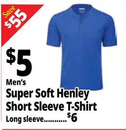 Ocean State Job Lot Men's Super Soft Henley Short Sleeve T-Shirt offer