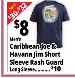 Ocean State Job Lot Men's Caribbean Joe & Havana Jim Short Sleeve Rash Guard offer