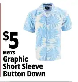 Ocean State Job Lot Men's Graphic Short Sleeve Button Down offer