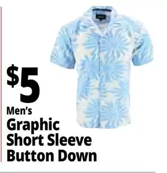 Ocean State Job Lot Men's Graphic Short Sleeve Button Down offer