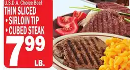 C Town U.S.D.A. Choice Beef THIN SLICED • SIRLOIN TIP • CUBED STEAK offer