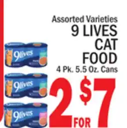 C Town 9 LIVES CAT FOOD offer