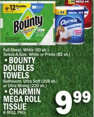 C Town BOUNTY DOUBLES TOWELS offer