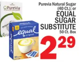 C Town EQUAL SUGAR SUBSTITUTE 50 Ct. Box offer