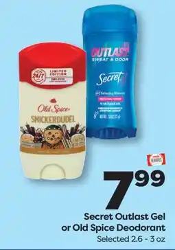Weis Markets Secret Outlast Gel or Old Spice Deodorant offer
