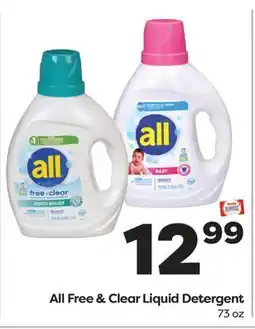 Weis Markets All Free & Clear Liquid Detergent offer