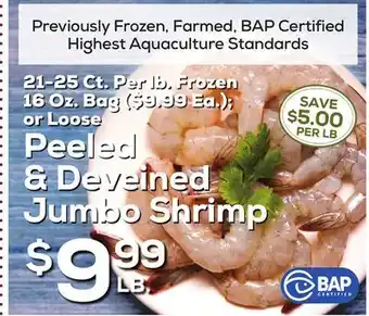 DeCicco & Sons Peeled & Deveined Jumbo Shrimp offer