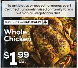 DeCicco & Sons Whole Chicken offer