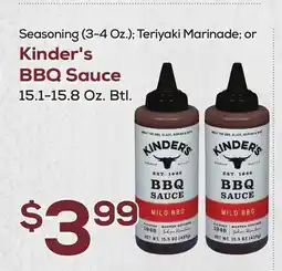 DeCicco & Sons Seasoning (3-4 Oz.) Teriyaki Marinade or Kinder's BBQ Sauce offer