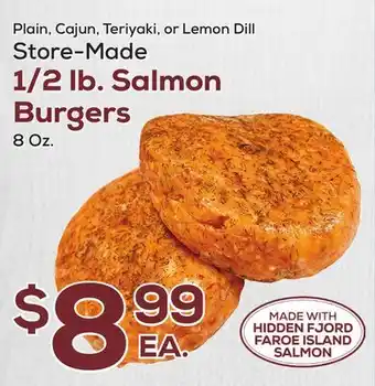 DeCicco & Sons Store-Made 1/2 lb. Salmon Burgers offer