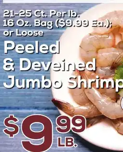 DeCicco & Sons Peeled & Deveined Jumbo Shrimp offer