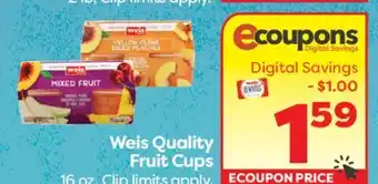 Weis Markets Weis Quality Fruit Cups offer