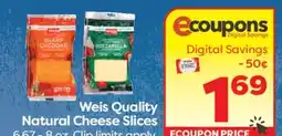 Weis Markets Weis Quality Natural Cheese Slices offer