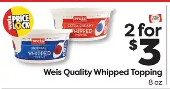 Weis Markets Weis Quality Whipped Topping offer