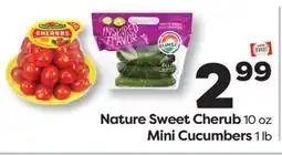 Weis Markets Nature Sweet Cherub 10 oz, Mini Cucumbers 1 lb offer