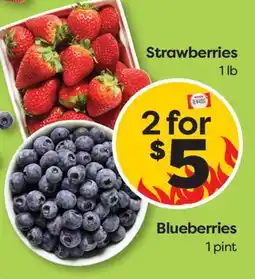 Weis Markets Strawberries 1 lb, Blueberries 1 pint offer