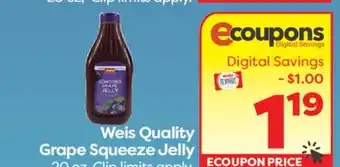 Weis Markets Weis Quality Grape Squeeze Jelly offer