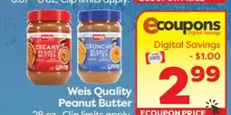 Weis Markets Weis Quality Peanut Butter offer