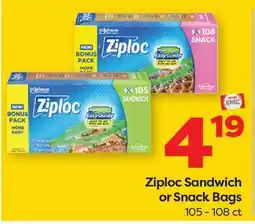 Weis Markets Ziploc Sandwich or Snack Bags offer