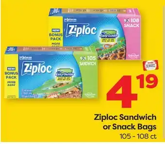 Weis Markets Ziploc Sandwich or Snack Bags offer