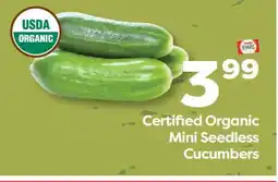 Weis Markets Certified Organic Mini Seedless Cucumbers offer