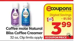 Weis Markets Coffee mate Natural Bliss Coffee Creamer offer