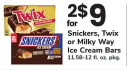ACME Snickers, Twix or Milky Way Ice Cream Bars offer