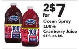 ACME Ocean Spray 100% Cranberry Juice offer