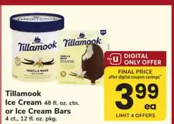 ACME Tillamook Ice Cream 48 fl. oz. ctn. or Ice Cream Bars 4 ct., 12 fl. oz. pkg offer