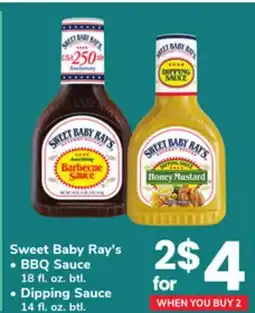 ACME Sweet Baby Ray's BBQ Sauce 18 fl. oz. btl., Dipping Sauce 14 fl. oz. btl offer