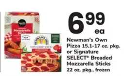 ACME Newman's Own Pizza 15.1-17 oz. pkg. or Signature SELECT Breaded Mozzarella Sticks 22 oz. pkg offer